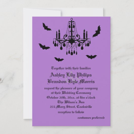 Uitnodiging tot weddenschappen met Chandelier en D (Voorkant)