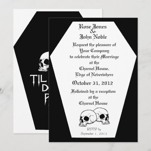 Uitnodiging tot weddenschappen met Coffin (Black) (Voorkant / Achterkant)