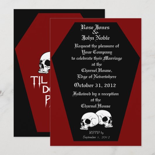 Uitnodiging tot weddenschappen met Coffin Ebony (R (Voorkant / Achterkant)