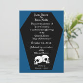 Uitnodiging tot weddenschappen met de blauwe koffi (Staand voorkant)