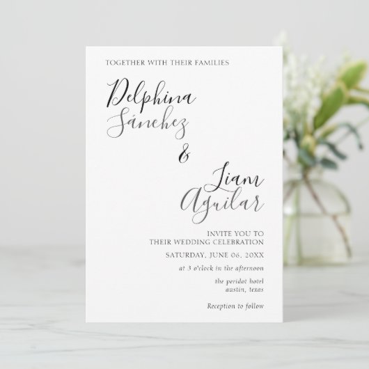 Uitnodiging tot weddenschappen met een zwarte en g (Staand voorkant)