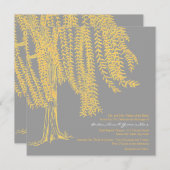 Uitnodiging tot weddenschappen met geel en grijs w (Voorkant / Achterkant)