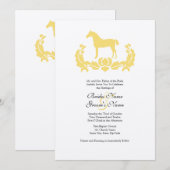 Uitnodiging tot weddenschappen met geel en wit Dam (Voorkant / Achterkant)