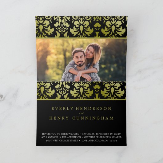 Uitnodiging tot weddenschappen met geel en zwart (Binnen)