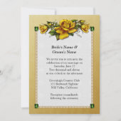 Uitnodiging tot weddenschappen met Gele rozen en E (Voorkant)