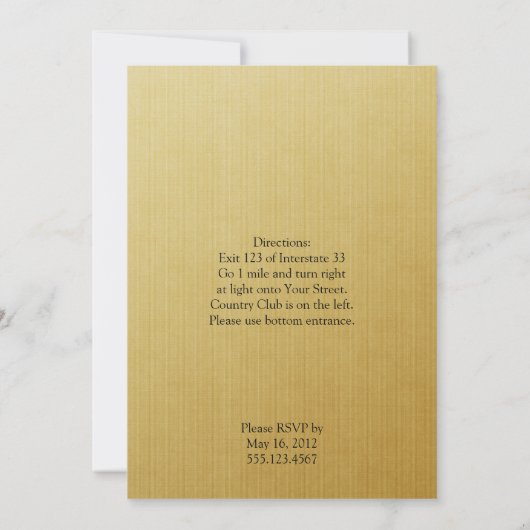 Uitnodiging tot weddenschappen met Gele rozen en E (Achterkant)