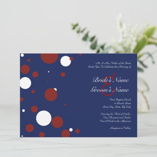 Uitnodiging tot weddenschappen met rode, witte en (Staand voorkant)