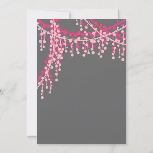 Uitnodiging tot weddenschappen met roze en grijze (Achterkant)