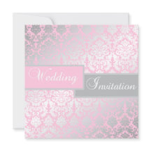Uitnodiging tot weddenschappen met roze en grijze 
