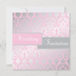 Uitnodiging tot weddenschappen met roze en grijze 