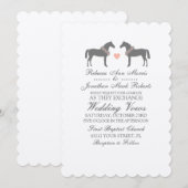 Uitnodiging tot weddenschappen met roze en grijze  (Voorkant / Achterkant)