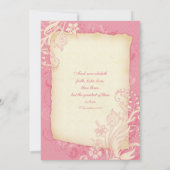 Uitnodiging tot weddenschappen met roze en ivoor (Achterkant)