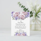 Uitnodiging tot weddenschappen met roze en Paarse  (Staand voorkant)
