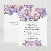 Uitnodiging tot weddenschappen met roze en Paarse  (Voorkant / Achterkant)