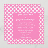 Uitnodiging tot weddenschappen met roze en witte p (Voorkant / Achterkant)