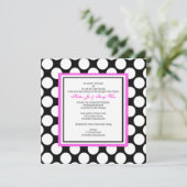 Uitnodiging tot weddenschappen met roze en zwarte  (Staand voorkant)