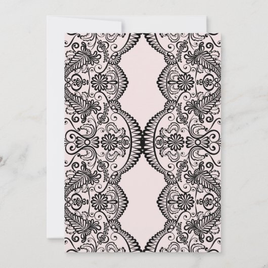 Uitnodiging tot weddenschappen met roze en zwarte (Achterkant)