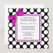 Uitnodiging tot weddenschappen met roze en zwarte  (Voorkant / Achterkant)