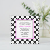 Uitnodiging tot weddenschappen met roze en zwarte  (Staand voorkant)