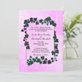 Uitnodiging tot weddenschappen met roze marmer (Staand voorkant)