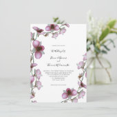 Uitnodiging tot weddenschappen met roze orchidee (Staand voorkant)