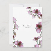 Uitnodiging tot weddenschappen met roze orchidee (Achterkant)