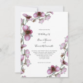 Uitnodiging tot weddenschappen met roze orchidee (Voorkant)