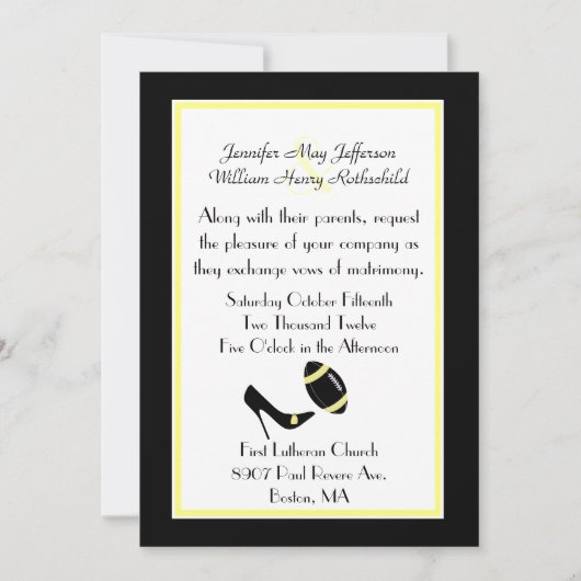 Uitnodiging tot weddenschappen met zwart, wit en g (Voorkant)