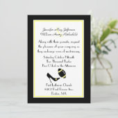 Uitnodiging tot weddenschappen met zwart, wit en g (Staand voorkant)