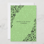 Uitnodiging tot weddenschappen met zwarte en Celad (Achterkant)