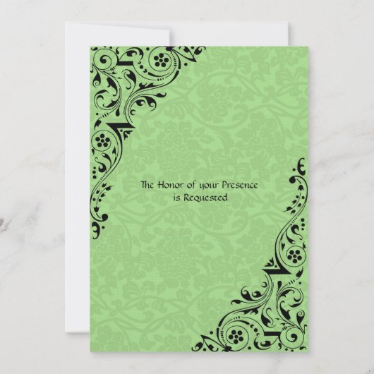 Uitnodiging tot weddenschappen met zwarte en Celad (Achterkant)