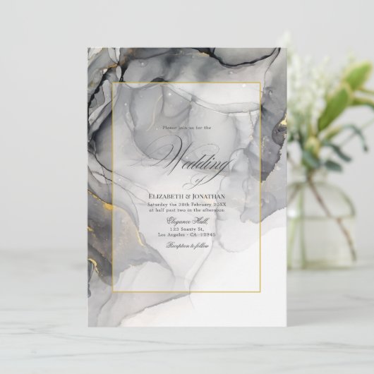 Uitnodiging tot weddenschappen met zwarte en gouda (Staand voorkant)