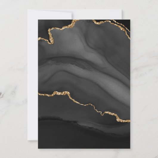 Uitnodiging tot weddenschappen met zwarte en goude (Achterkant)