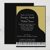 Uitnodiging tot weddenschappen met zwarte en goude (Voorkant / Achterkant)