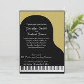 Uitnodiging tot weddenschappen met zwarte en goude (Staand voorkant)