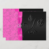 Uitnodiging tot weddenschappen met zwarte en hete  (Voorkant / Achterkant)