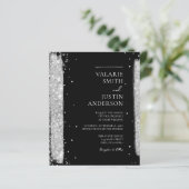 Uitnodiging tot weddenschappen met zwarte en zilve (Staand voorkant)