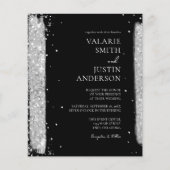 Uitnodiging tot weddenschappen met zwarte en zilve (Voorkant)