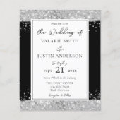 Uitnodiging tot weddenschappen met zwarte en zilve (Voorkant)