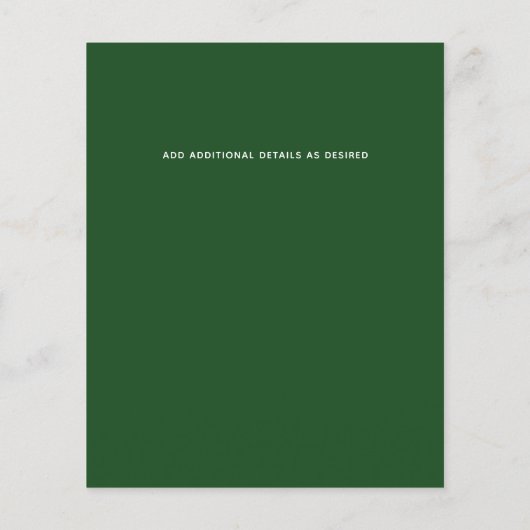 Uitnodiging tot weddenschappen Modern Olive Leaves (Achterkant)