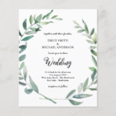 Uitnodiging tot weddenschappen Modern Olive Leaves (Voorkant)