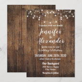 Uitnodiging tot weddenschappen op het Rustic-huwel (Voorkant / Achterkant)