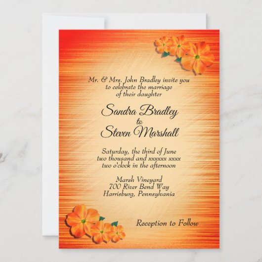 Uitnodiging tot weddenschappen op Oranje, roestvri (Voorkant)