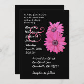 Uitnodiging tot weddenschappen op roze en zwarte d (Voorkant / Achterkant)