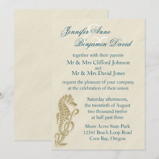 Uitnodiging tot weddenschappen op zee (Voorkant / Achterkant)