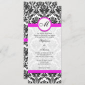 Uitnodiging tot weddenschappen op zwart en roze Da (Voorkant / Achterkant)