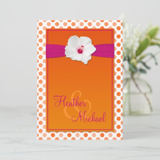 Uitnodiging tot weddenschappen over Oranje en roze (Staand voorkant)