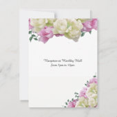 Uitnodiging tot weddenschappen tussen roze en ivor (Achterkant)