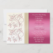 Uitnodiging tot weddenschappen voor ivoor en roze (Achterkant)