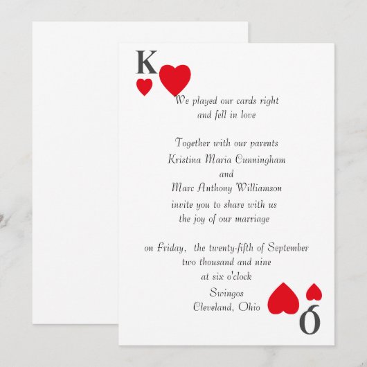 Uitnodiging tot weduwen en koninginnen (Voorkant / Achterkant)